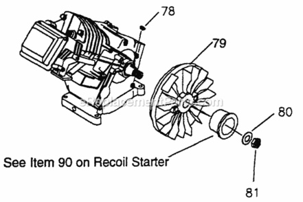 Flywheel Diagram and Parts List for 1135-0  Briggs and Stratton Generator